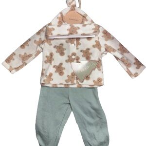 NWT Chick Pea 4pc Baby Fashion Gingerbread Man Design Outfit 0-3 Months